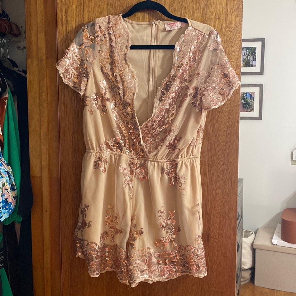 Beautiful Rose Gold Sequin Romper